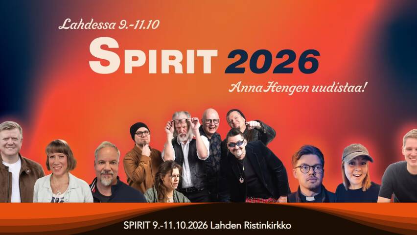 Mainos: Hengen uudistus kirkossamme, Spirit -tapahtuma Lahdessa 9-11.10. Kuvakaappaus tapahtuman nettisivuilta.